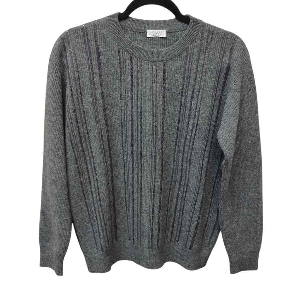 Brunello Cucinelli Wool Cashmere Silk Sequin Sweater XS Made In Italy Designer